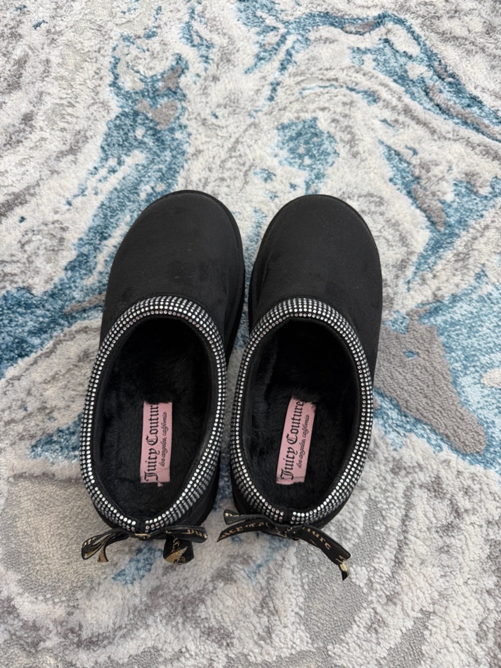 Juicy Couture Black Slip-On Slippers